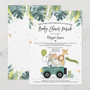 Baby shower Safari Drive By Baby shower Invitation