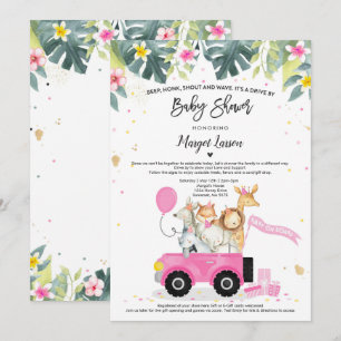 Baby shower Safari Drive By Baby shower Invitation