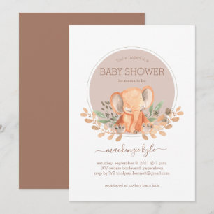 Baby shower Safari Elephant Boho Watercolor