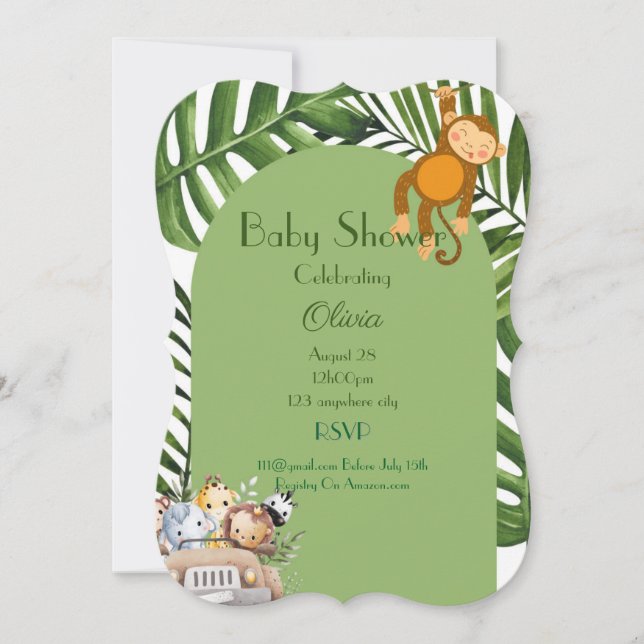 BABY SHOWER SAFARI GARY INVITATION (Devant)