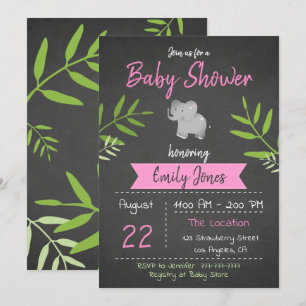 Baby shower Safari Girl Chalkboard Invitation