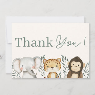Baby shower Safari Jungle Boy Carte de remerciemen