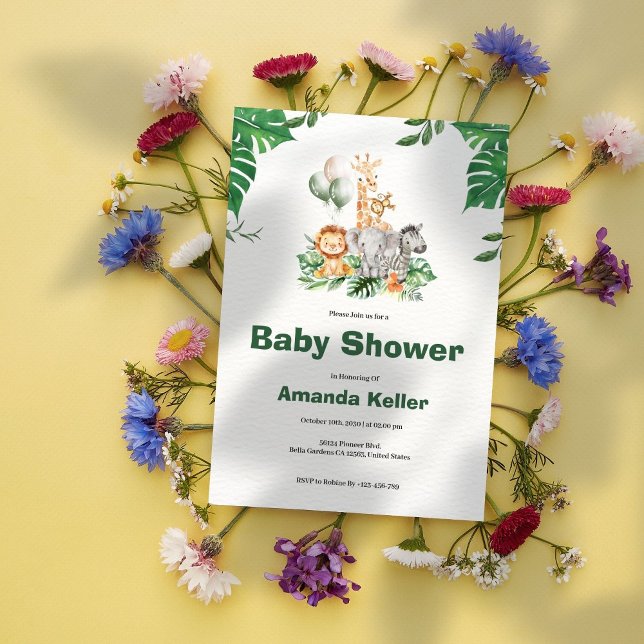 Baby shower Safari Jungle Invitation (Créateur téléchargé)