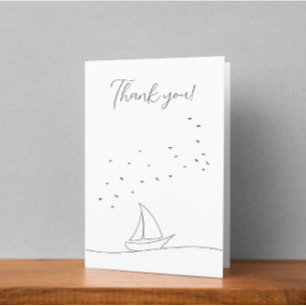 Baby shower Sailboat Beach Carte de remerciements 
