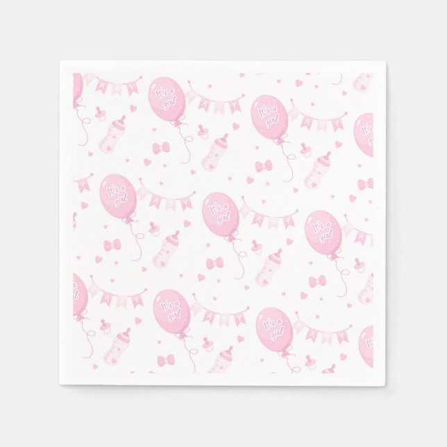 Baby shower serviette en papier pour fille avec ba (Devant)