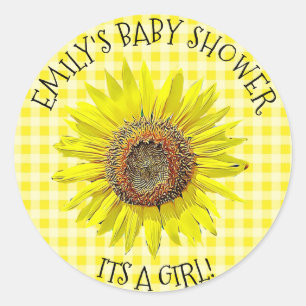 Baby shower SES autocollants d'un tournesol de