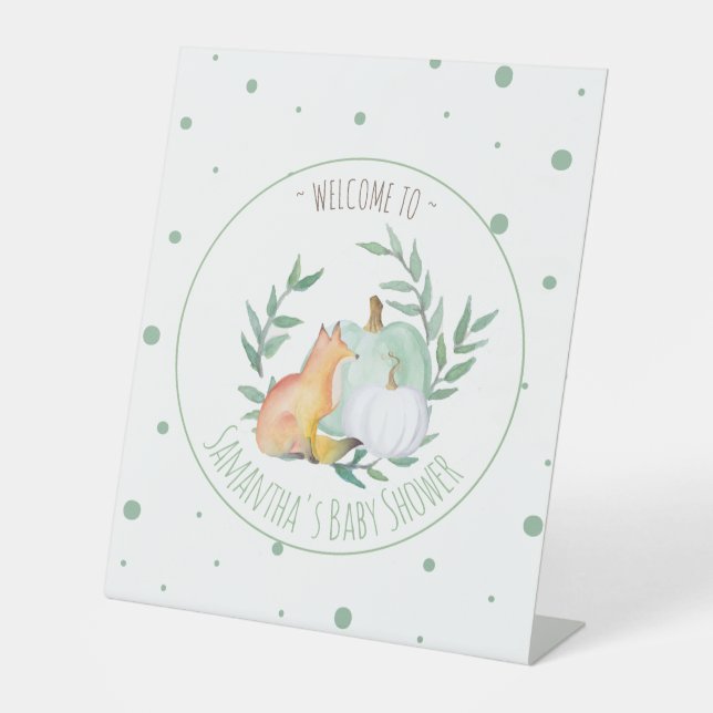Baby shower Signes Automne Citrouille Fox (Recto)