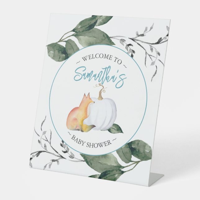 Baby shower Signes Automne Citrouille Fox (Recto)