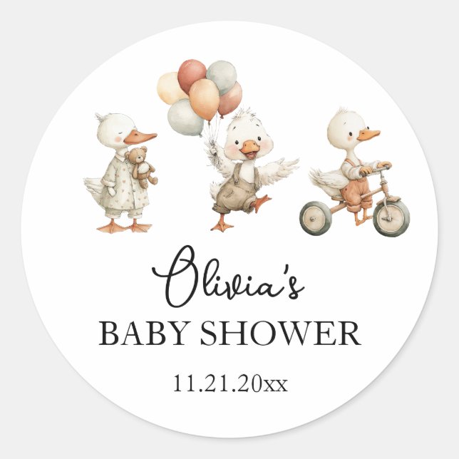 Baby shower Silly Goose autocollant (Devant)