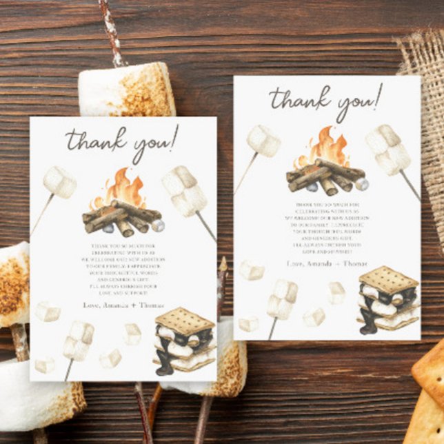 Baby Shower S'more à l'aquarelle Merci (Créateur téléchargé)