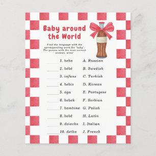 Baby shower soda - Jeu bébé autour du monde