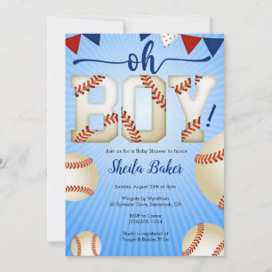 Baby shower sportif de baseball Invitation - Oh Bo