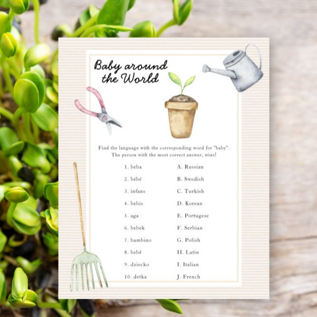 Baby shower Sprout - bébé autour du monde jeu (Créateur téléchargé)