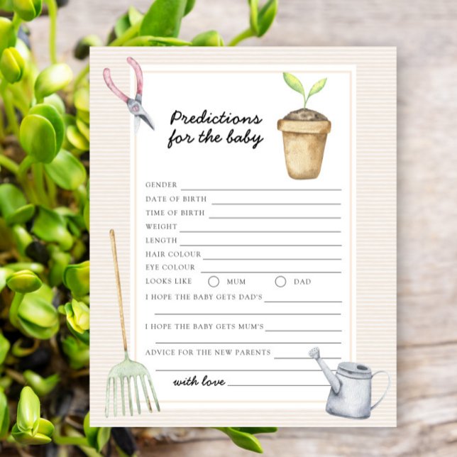 Baby shower Sprout - prédictions et conseils pour  (Créateur téléchargé)