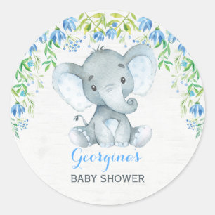 Baby shower Sticker Merci Elephant garçon Faveurs