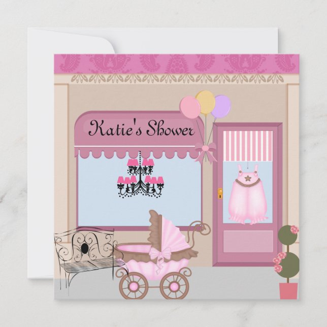 Baby shower STORE Invitation pour fille (Devant)