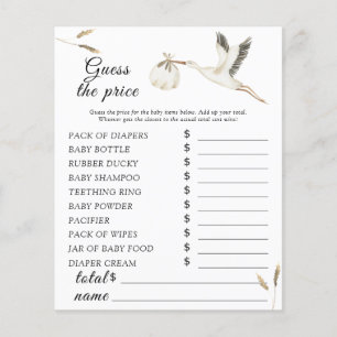 Baby shower Stork - Devinez le prix Jeu