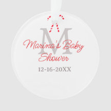 Baby shower sucre de canne Noël monogramme