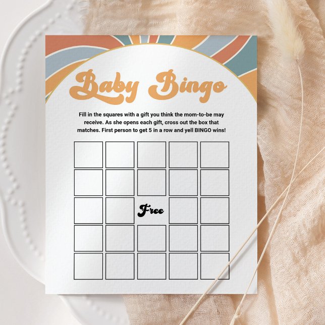 Baby shower super Bingo cadeau Retro Jeu (Créateur téléchargé)