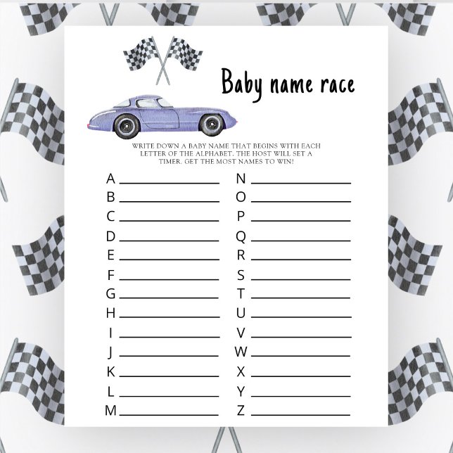 Baby shower sur le thème des voitures de course -  (Créateur téléchargé)