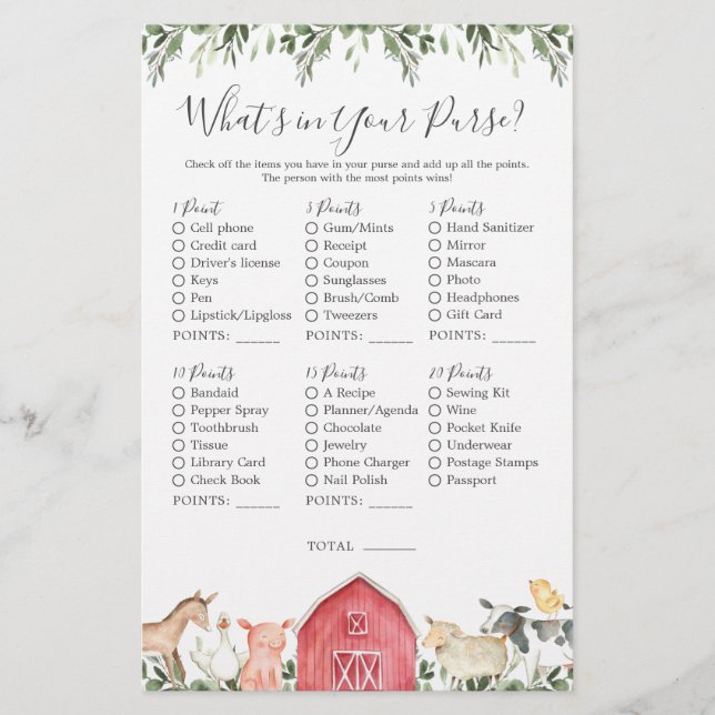 Baby shower sur les animaux de ferme Ce qui est da (Devant)