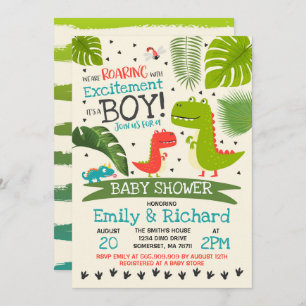 Baby shower T-Rex Invitation Baby shower Dinosaur