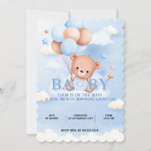 BABY SHOWER TEDDDY BEAR INVITATION
