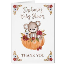 Baby shower Teddy Bear Citrouille Merci d'automne