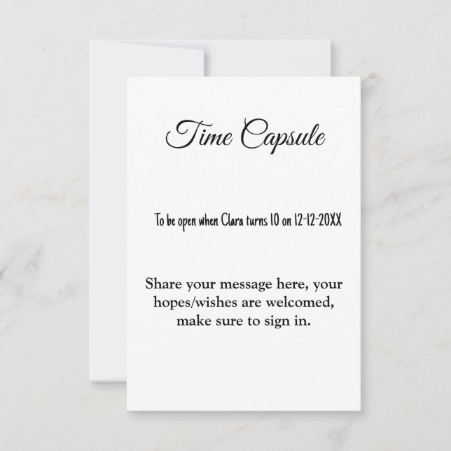 baby shower temps capsule ajouter nom détails text (Devant)