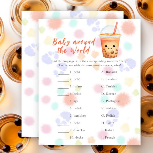 Baby shower thé - Jeu bébé autour du monde (Créateur téléchargé)