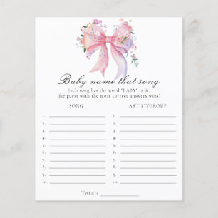 Baby shower thème arc - Jeu de devinette de chanso