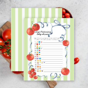 Baby shower tomate - jeu de pictionnaire emoji