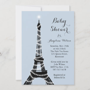 Baby shower Tour Eiffel Twinkles Invitation