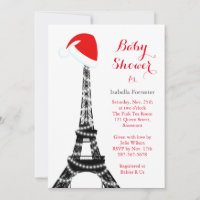 Baby shower Tour Eiffel Wintery Invitation