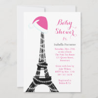 Baby shower Tour Eiffel Wintery Invitation