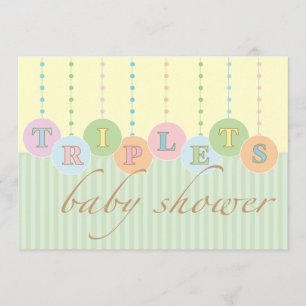 Baby shower TRIPLETS Invitation