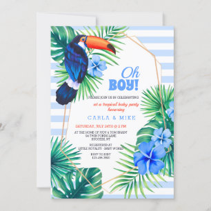 Baby shower tropical Bleu Invitation