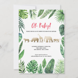 Baby shower tropical d'animaux de feuillage et