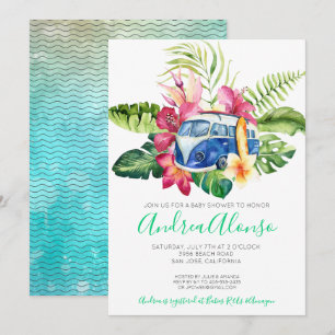 Baby shower tropical de Beach Baby Boy Invitation