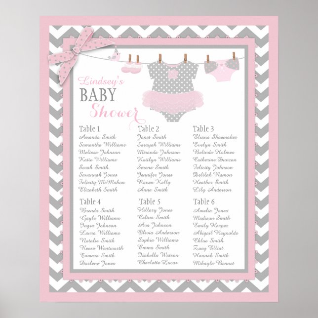 Baby shower Tutu Diaper Booties Tableau de sièges (Devant)