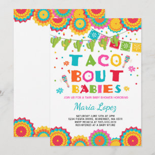 Baby shower Twin Fiesta Invitation Taco Bout Baby