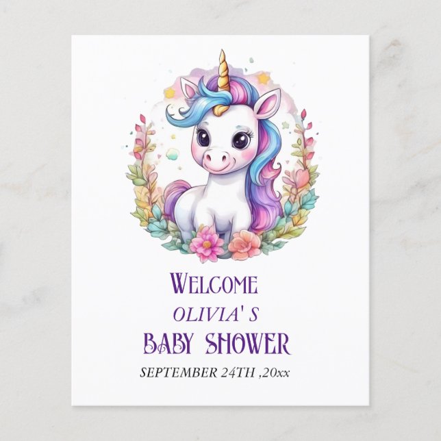Baby shower Unicorn (Devant)
