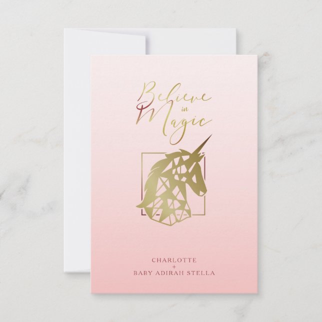 Baby Shower Unicorn | Believe in Magic Pink Blush (Devant)