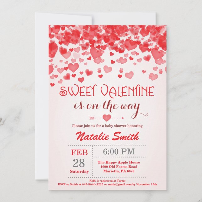 Baby shower Valentin Invitation Petit Amoureux (Devant)