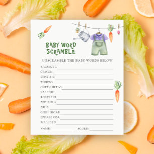 Baby shower végétal - Jeu de mots mêlés pour bébé
