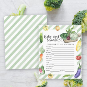 Baby shower végétal - Jeu de mots mêlés pour bébé