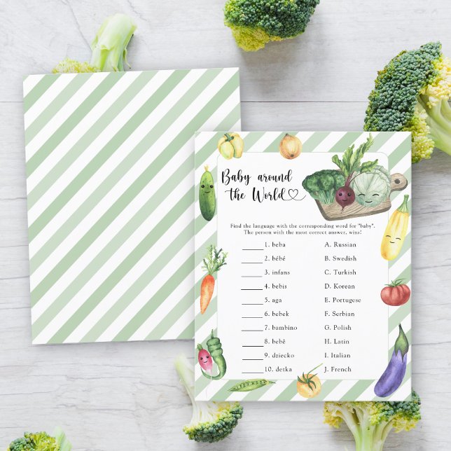 Baby shower végétalien - jeu de bébé autour du mon (Créateur téléchargé)