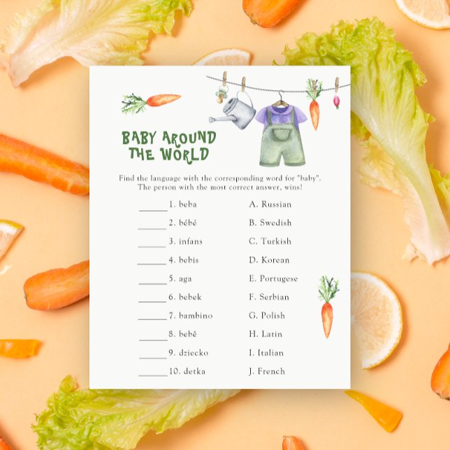 Baby shower Veggie - bébé dans le monde jeu (Créateur téléchargé)