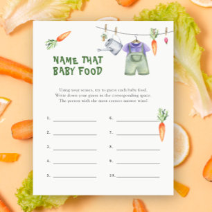 Baby shower Veggie - Nom de ce jeu d'alimentation 
