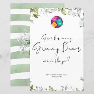 Baby shower verdoyant Mini-panneau Ours gommeux